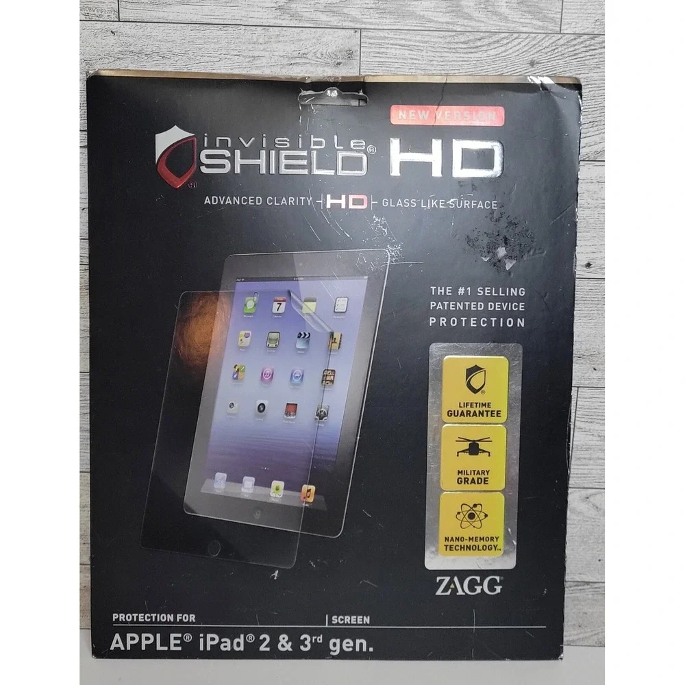 Zagg Invisible Shield iPad 2/3 Generation Apple, HD Military Grade Protector NIP